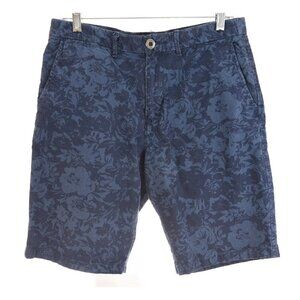 American Eagle AEO Men Prep Length Floral Print Chino Shorts Blue Hawaiian Sz 30